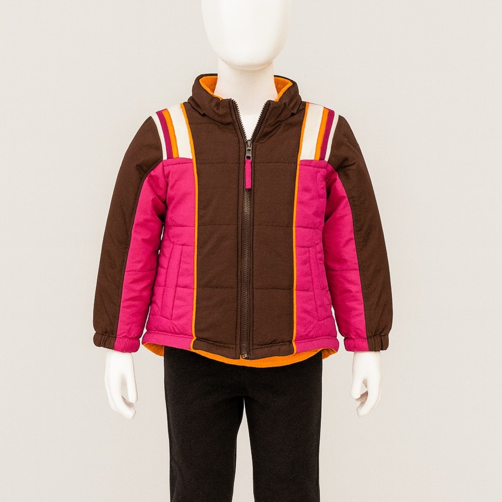 Pink and Brown Jacket with Orange Accents